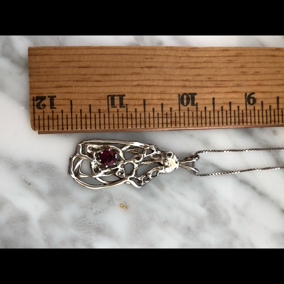 Sterling Silver, Artificial Amethyst Set - Picture 3 of 7